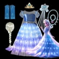thumbnail image 2 of Disney-vestido de princesa Elsa con luz LED para niños, disfraz de Carnaval de Frozen, cumpleaños, 2-10T, 2 of 5
