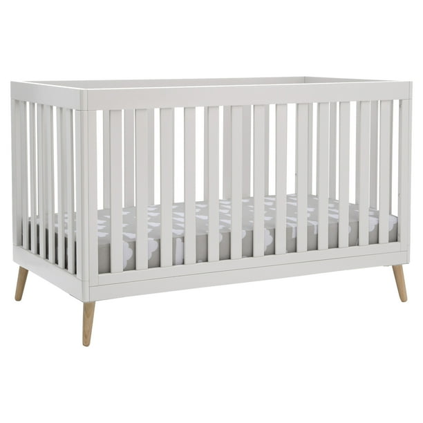 Delta Children Essex 4in1 Convertible Baby Crib, Bianca White/Natural