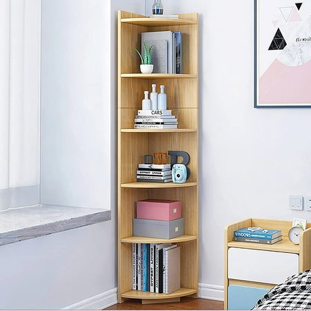 Wood Bookshelf for Small Spaces,Tall Corner Shelf Bookcase,Multipurpose  Display Storage Rack for Home Office Furniture Storage Organizer Plant  StandD 30x30x180cm(12x12x71inch) | Walmart Canada