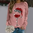 thumbnail image 2 of Kcodviy Chandail en Molleton pour Femmes Joyeux Décontracté Chaud Hauts Femmes Imprimé de Noël Col Rond Chemise Colorée Ajustée chandail Hauts Adaptés Chandails en Molleton Athlétiques pour Femmes Manches Longues Chemises d'Entraînement Blouse Ample, 2 of 4