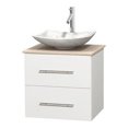 thumbnail image 2 of Wyndham Collection Centra 24 inch Single Bathroom Vanity in Gray Oak, Ivory Marble Countertop, Arista Ivory Marble Sink, and No Mirror, 2 of 7