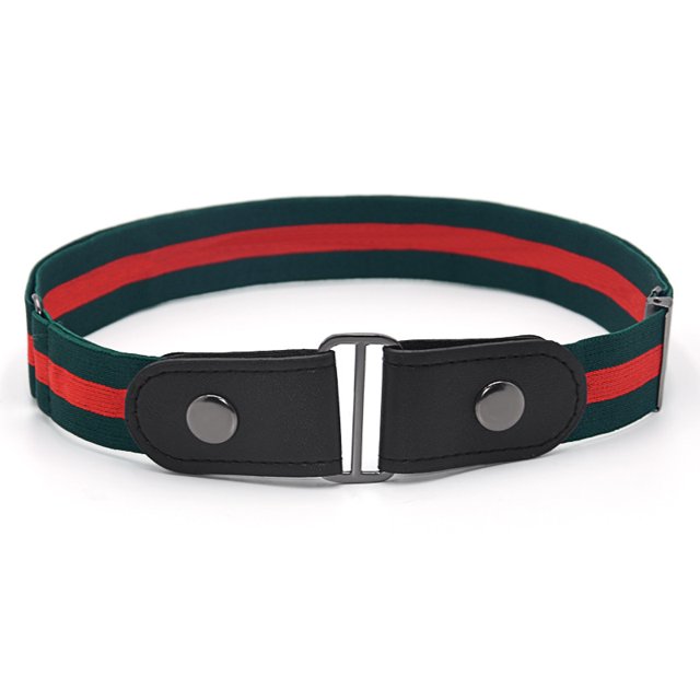 Cinturón elástico sin hebilla para hombre Cinturones elásticos invisibles sin hebilla para regalo del día del padre para papá abuelo, 100 * 3 cm, verde-rojo-verde-rojo- oso de fresa Electrónica