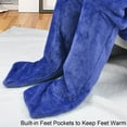 thumbnail image 4 of Catalonia Wearable TV Blanket with Sleeves Arms & Feet pockets for Adult Micro Plush Fleece Large Wrap Throw Robe 73" x 53", 4 of 7
