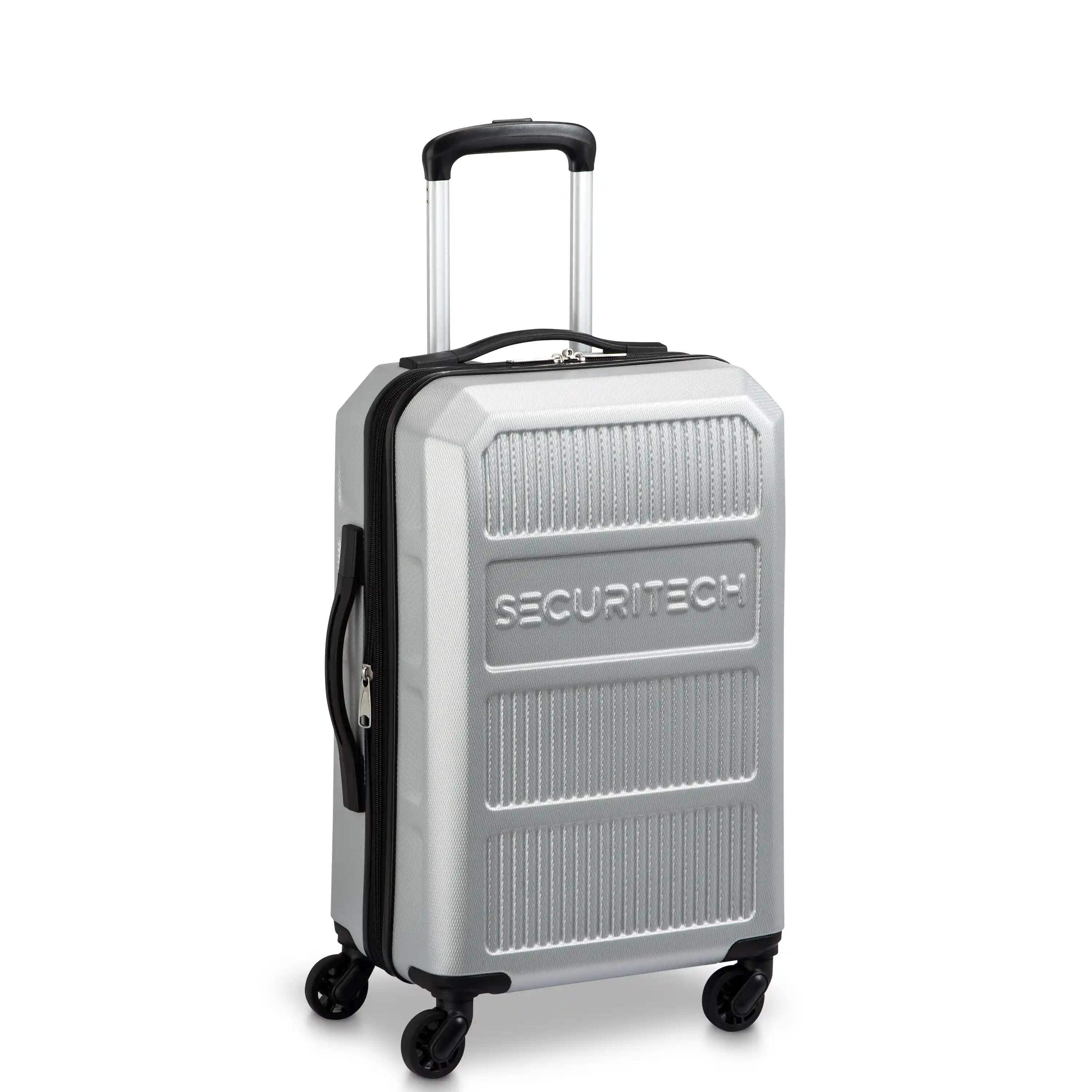Securitech by Delsey, Asphalt 2-Piece Spinner Luggage Set, with Carry-on & Trunk, Silver