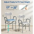 thumbnail image 4 of Bluelog Shower Chair with Arms and Back, 550lbs Limit, Height Adjustable, Bathtub Shower Seat Bench Stool for Elderly & Disabled, White, 4 of 7