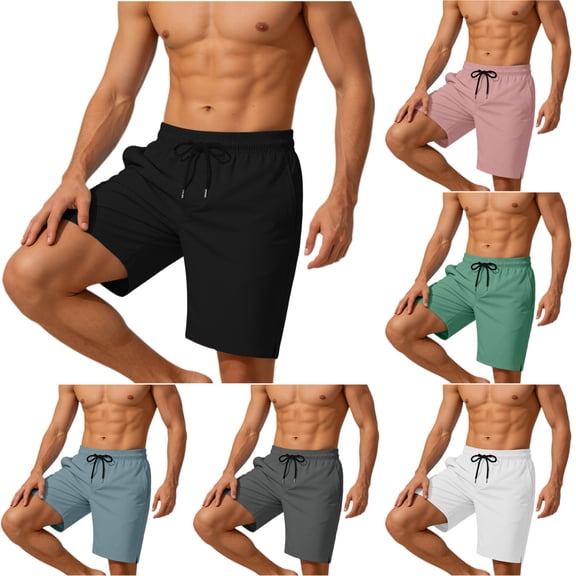 Purcolt Mens Swim Trunks with Mesh Lining, Quick Dry Breathable Drawstring Summer Beach Cruise Water Park Gym Running with Pockets