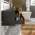 thumbnail image 6 of Eviva Vienna 75 inch Oak Black Wall Mount Bathroom Vanity with Black Integrated Acrylic Sinks, 6 of 7