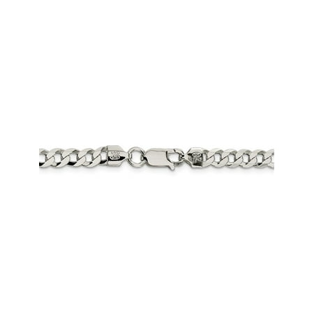 9 Inch Curb Chain Bracelet - 5.75 mm 925 Sterling Silver Curb Chain Ankle Bracelet - 9 Inch