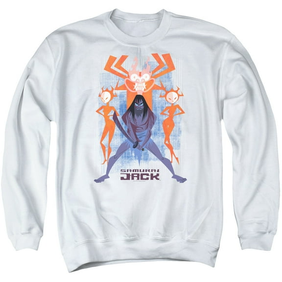 Samurai Jack Jack Vs Evil Adult Crewneck Sweatshirt White