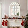 thumbnail image 2 of Farmhouse Window Pane Mirror, Large Decorative White Wall Mirror for Living Room Kitchen Entryway, 24 L x 34 (White Frame with Brown), 2 of 8