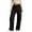 Black, variant on Tiweut Casual Cargo Pants Women High Waist Loose Fit Elastic Waistband Drawstring Utility Wide Leg Comfortable Pockets Regular Trousers Black,L