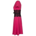 thumbnail image 3 of Mikael Aghal Women's Fuchsia Laced Short Sleeve Dress, 3 of 4
