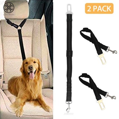 Luxtrada 2Pcs Dog Leash Seat Belt Pet Car Seatbelt Safety Lead with Swivel Clip and Adjustable Length for Dogs and Cats, Seatbelt Harness for all Vehicles