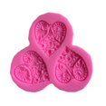 thumbnail image 3 of Pink Silicone Fondant Mold for Cake Making Ideal for Valentine's Day or Birthday 1 Pc, 3 of 5