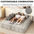 thumbnail image 4 of 137 inch U-Shaped Sectional Sofa, Cloud-Like Big Modular Couch with Chaise, No Assembly Required, High Density Foam Never Sags, Soft Corduroy Fabric Sofa for Large Space, (White), 4 of 17