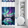 thumbnail image 4 of No Hook Shower Curtain with Built-in Rings - Aurora Night Sky Washable Waterproof Fabric Bathroom Curtains for Hotel,Rentals, Stall 36 X 78 Inch , Nature Scenery, 4 of 9