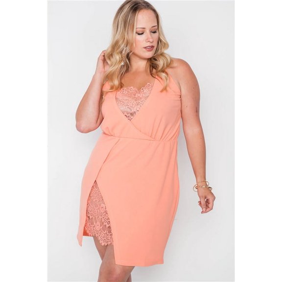 Plus Size Lace Detail Bodycon Mini Dress 1XL