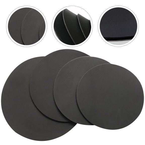 TEHAUX 4Pcs Drum Mute Pads Black Round Standard Thickness for Drum Accessories 12 Inch