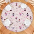 thumbnail image 2 of Light Pink Fairy Pattern Round Fitted Tablecloth with Elastic Edge,Dining Table Cover Waterproof,Outdoor Round Tablecloth for Camping,Dining,Indoor and Outdoor, 2 of 7