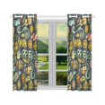 thumbnail image 2 of BSDHOME Colorful Doodle Hippie Cartoon Window Curtain Kitchen Curtain 26x39 inches (Two Pieces), 2 of 3