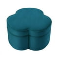 thumbnail image 3 of Kristin Ottoman Teal Velvet 28L x 28W x 17.7H Upholstered Storage, 3 of 8