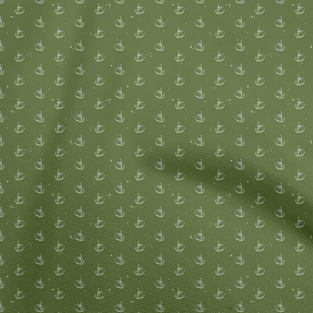 oneOone Silk Tabby Forest Green Fabric Avocado Craft Projects Decor Fabric Printed By The Yard 42 Inch Wide