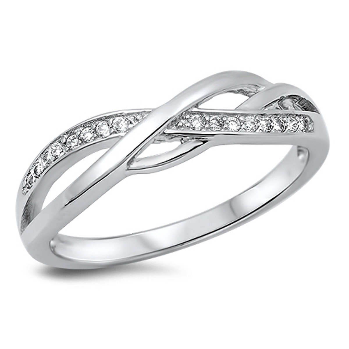 Prime Jewelry Collection - Sterling Silver Women's Flawless Colorless Cubic Zirconia Infinity 