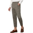 thumbnail image 4 of Lars Amadeus Plaid Cropped Pants for Men's Flat Front Ankle Length Checked Dress Pants, 4 of 4
