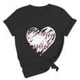 thumbnail image 3 of T-Shirt à Manches Courtes pour Femmes Femmes Liquidation T-Shirt en Chiffon pour Femmes T-Shirt de Baseball pour Femmes Amour Classique Col Rond Décontracté T-Shirt de Baseball à Manches Courtes, 3 of 7