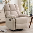 thumbnail image 1 of Korser Swivel Rocker Recliner Chair for Adults,360°Swivel Nursery Recliner with Side Pockets,Small Recliner Chair for Small Spaces for Living Room,Linen,Khaki, 1 of 7