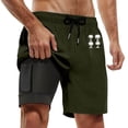 thumbnail image 1 of Board Shorts Male Summer Fashion Coconut Print Double Inner Layer Beach Pants With Pocket Short Running Homme Green XXXXL, 1 of 4