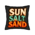 thumbnail image 4 of Set of 2 18x18in Throw Pillow Covers - Beachy " SUN SALT SAND " Design with Palm Tree & Sunset Perfect for Couch Bed or Car, 4 of 8
