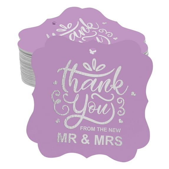 Inkdotpot Real Silver Foil Thank You From The New Wedding Tags Favor Bracket Shape Hang Pack Of 100 Paper Tags