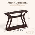 thumbnail image 2 of ZENY 3-Tier Console Table with Charging Station Brown Sofa Side Table, 2 of 13