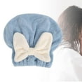 thumbnail image 6 of Hair Drying Towel Cap Hair Turban Wrap Gift Accessories Bathroom Hair Towel Super Absorbent Bath Towel Hair Dry Hat Cap for Curly Wet Hair Blue, 6 of 8
