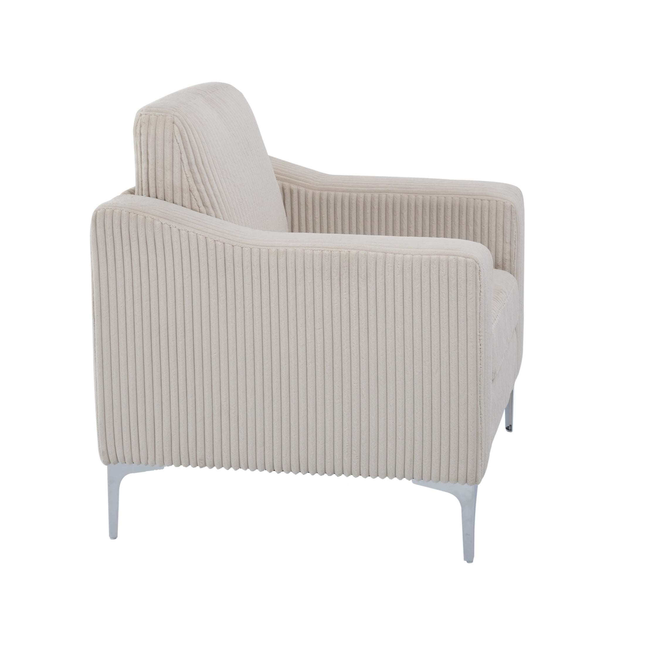 Vinform Accent Chair, Upholstered Armchair for Livingroom, Corduroy, Beige