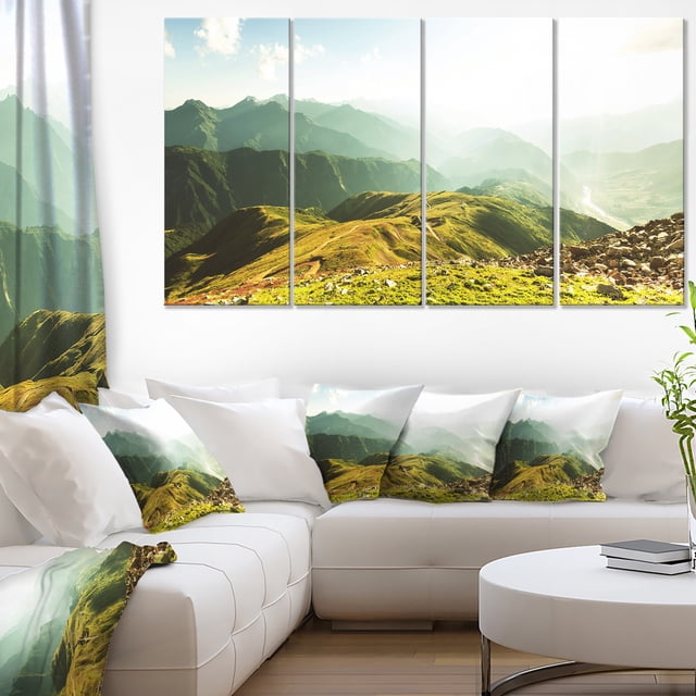 Caucasus Mountains Panorama - Landscape Canvas Art Print