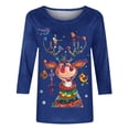 thumbnail image 4 of Darzheoy Womens Tops Christmas Pullover Loose Thickened Thermal Pocket Versatile Sweatshirts Fall Winter Fashion Thermal Printed Long Sleeve Blouses, 4 of 4