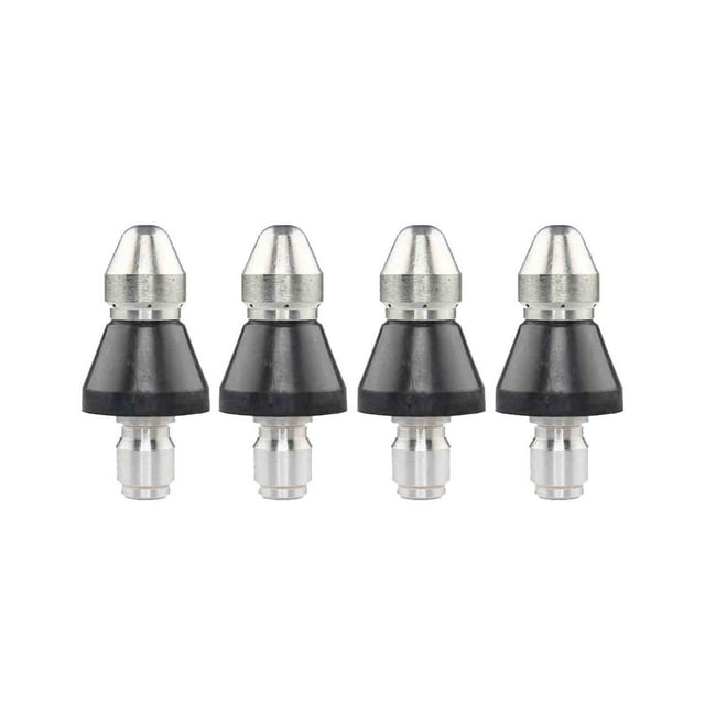 2PC Sewer Jetter Nozzle 1/4 Inch Pressure Washer Nozzle, Reverse Airflow Drain Cleaning Nozzle with 1 Front & 6 Rear Jets for Pipe Unclogging, Sewer Cleaning Accessories for Home and Commercial Use