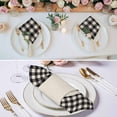 thumbnail image 3 of Retro Black Cloth Napkins, Farmhouse Buffalo Plaid Vintage Beige Washable and Reusable Dinner Napkins Set of 4, Table Napkin for Kitchen Party Birthday Wedding Hotel Housewarming 20"x20", 3 of 9