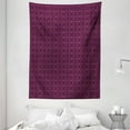 thumbnail image 1 of Lattice Tapestry, Abstract Symmetric Pattern with Geometric Elements in Pink Color Shade, Wall Hanging for Bedroom Living Room Dorm Decor, 60"W X 80"L, Dark Brown and Magenta, by Ambesonne, 1 of 2