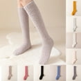 thumbnail image 4 of LckLvx Women's Over the Knee Tube Socks Fuzzy Fleece Knee Socks Winter Thickened Warm Sleep Home Stockings, 4 of 4