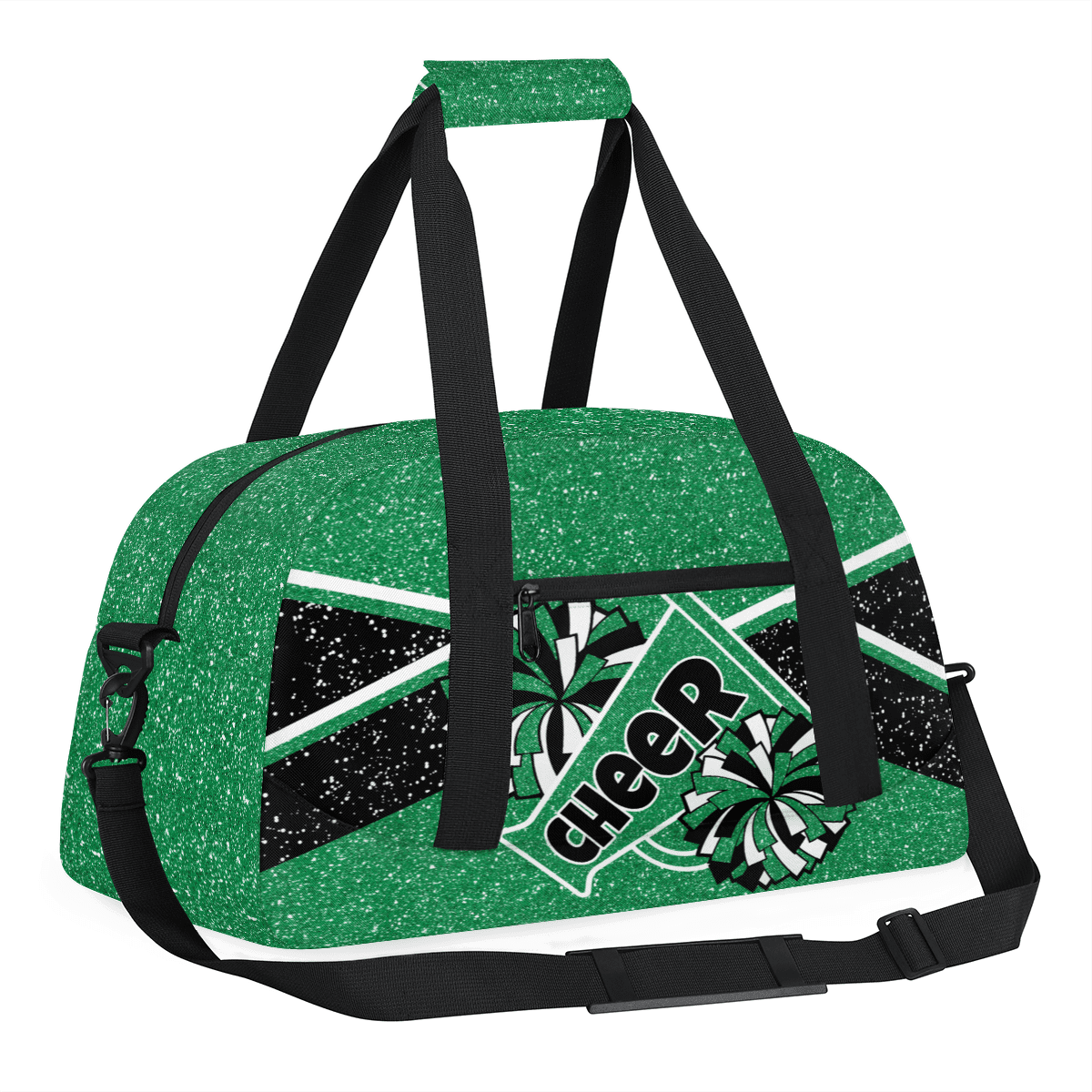 Herdesigns Cheer Bag Sports Duffle Bags Cheerleader Green Gym Bag Weekender Travel Bag Waterproof Overnight Bag Carry On Travel Tote Bag Dance Bags