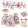 thumbnail image 1 of Bolsas de calendario de adviento de Navidad, bolsas de lino duraderas y reutilizables, cuenta atrás, calendario de Adviento, bolsas de regalo con Clips y cuerda, 24 piezas, 2021, 1 of 4