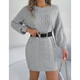 thumbnail image 5 of Sweater for Women Lantern Sleeve Sweater Dress Casual Pullover Cable Knit Sweaters Alsol Lamesa, 5 of 6