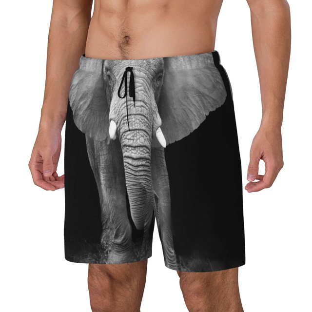 Balery Indian Elephant Bañador para hombre, shorts de playa de secado rápido con entrepierna y forro de compresión-3X-Large