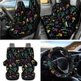 thumbnail image 3 of Jeiento Hippie Mushroom Car Seat Cover Full Set of 15 Steering Wheel Protector Auto Seatbelt Pads Cup Coaster Trash Can Air Vent Storage Box Rear View Mirror Cover Coasters Keychain, 3 of 7