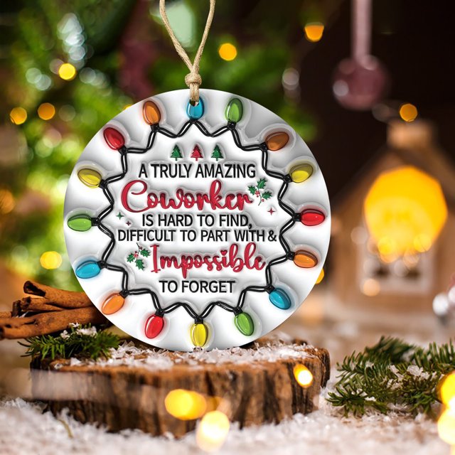 XWSHYW Adornos Colgantes 2024 Regalos Navideños Colgantes para Familiares y Compañeros Decoración Redonda para Árbol de Navidad