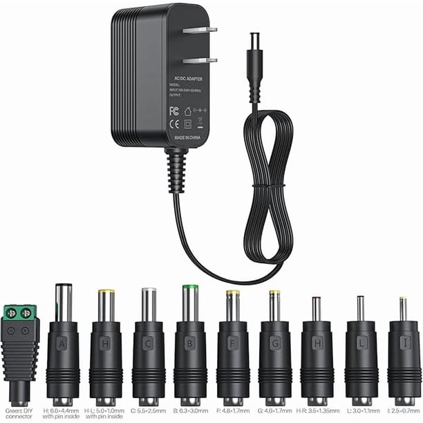 Chenchen 14V DC Power Supply Power Cord Universal Power Adapter 14Volt 1A Charger with 10 Interchangeable Jacks for 100mA 200mA 300mA 400mA 500mA 600mA 700mA 800mA 900mA 1000mA Devices AC-DC Adapters