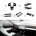 thumbnail image 2 of Xotic Tech Set Carbon Fiber Style Interior Center Console Wrap Stripe Paddle Shifter Steering Wheel Window Switch Panel Accessories Cover Trim Combo Kit, Compatible with Tesla Model 3 Y 2017-2020, 2 of 9